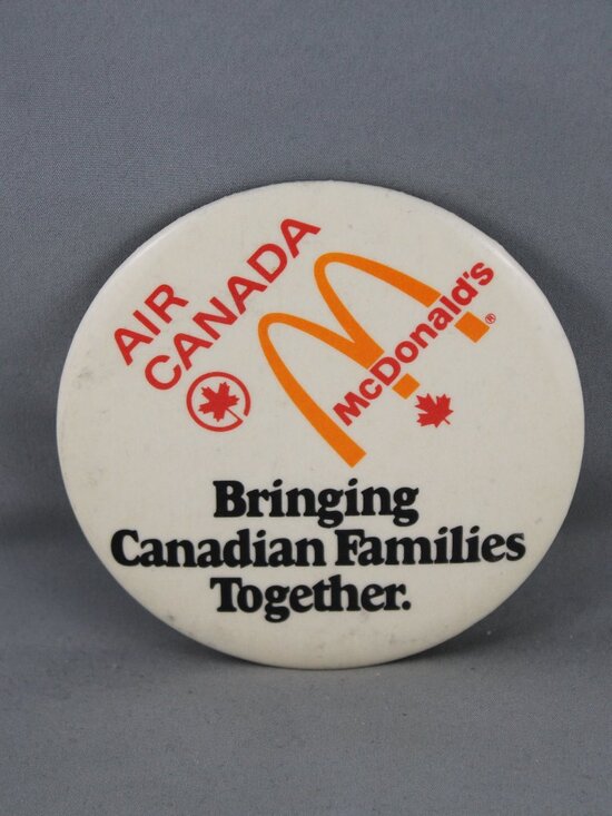 McDonald's Other - Vintage McDonalds Pin - Air Canada and McDonalds Promotional - Celluloid Pin